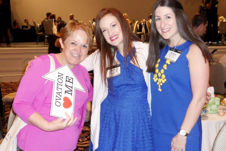 Travel agents from Ovation Vacations Emily Westaby Polly (center) and Christina Callahan (right) at the Virtuoso event in Las Vegas, Nevada in August 2014. Virtuoso began its latest training conference in Las Vegas August 13, 2017.