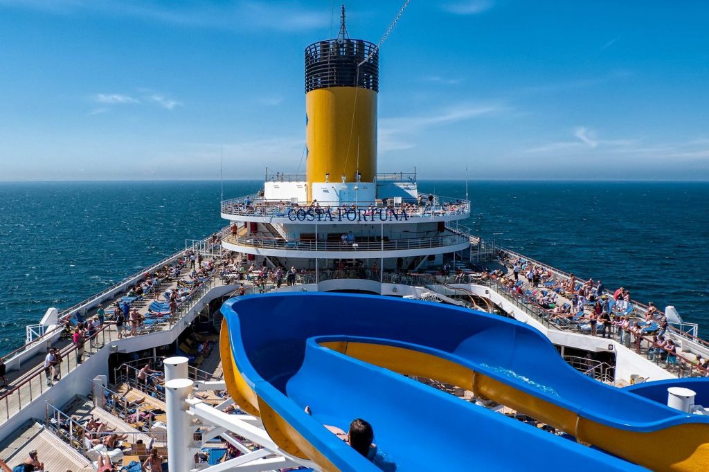 Costa Fortuna is shown at sea during a Baltic cruise. The cruise line is introducing branded fares.