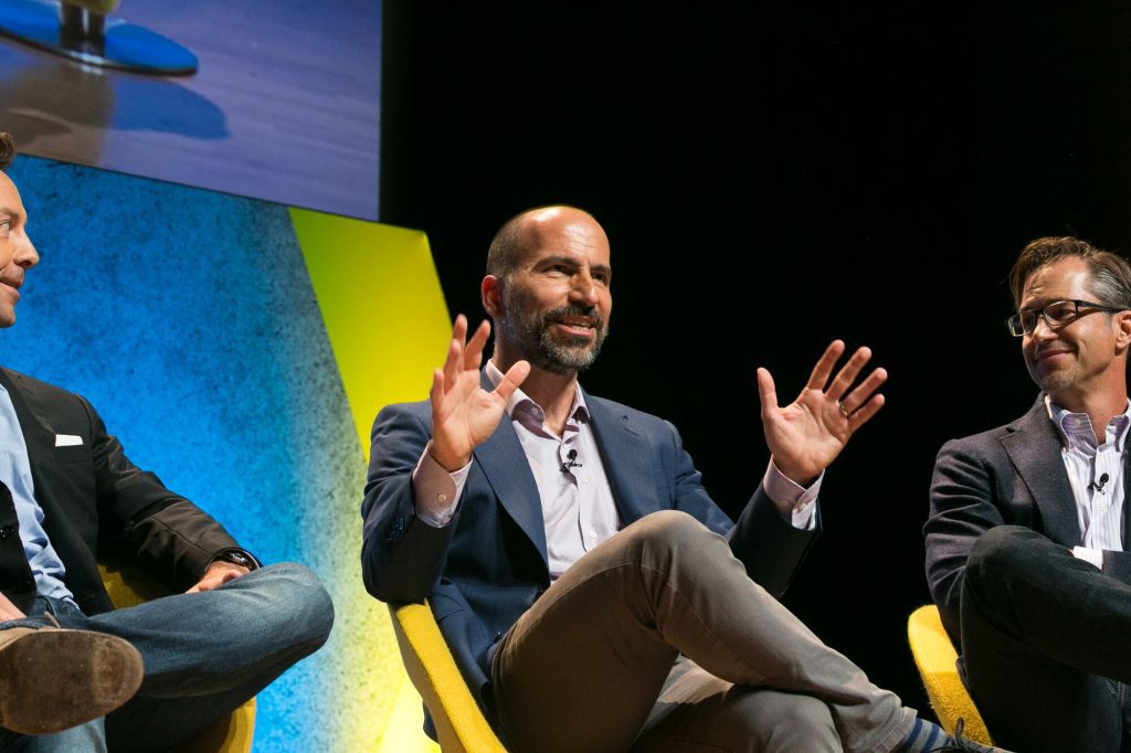 Then-CEO of Expedia Dara Khosrowshahi speaking at Skift Global Forum in 2016. Khosrowshahi has taken the job as Uber CEO. 