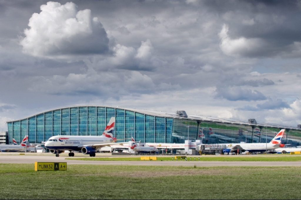 Aircraft at Heathrow airport terminal 5