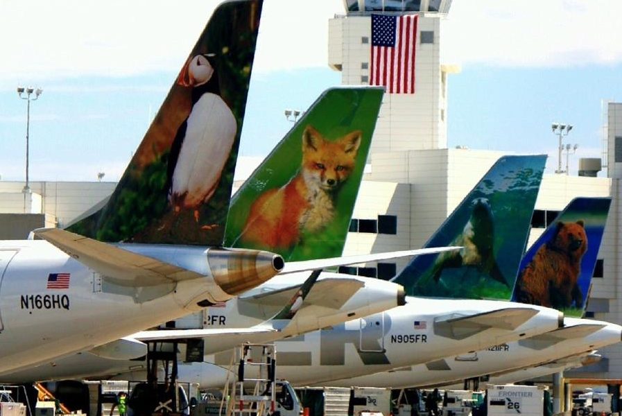 The Big Three U.S. airlines have been heavily discounting to thwart the rise of Spirit and Frontier airlines. Pictured are Frontier planes on September 11, 2012.