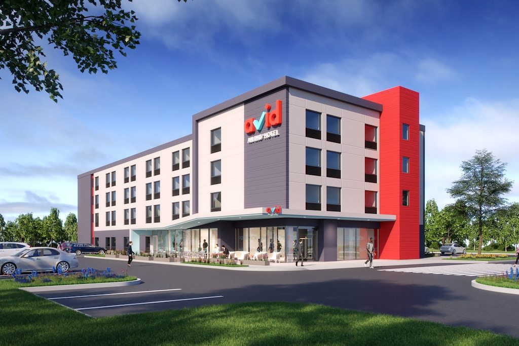 A rendering of the prototype for the new Avid Hotels brand. The chain is IHG's 13th brand.