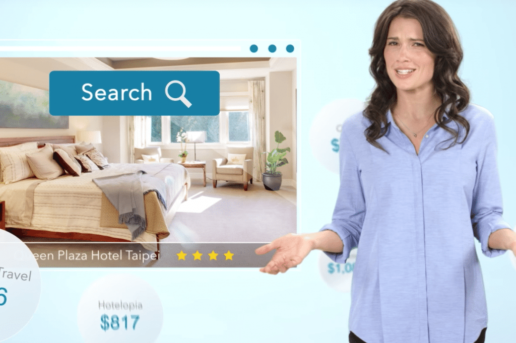 A Trivago TV commercial. Both Trivago and Booking.com are slashing their U.S. TV ad spending. 