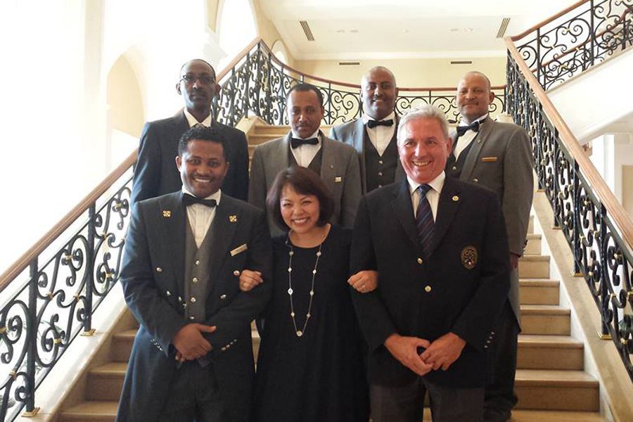Concierges and hotel staff in Ethiopia at Sheraton Hotel Addis Ababa, which uses GoConcierge to help manage its services. Alice has acquired the platform.