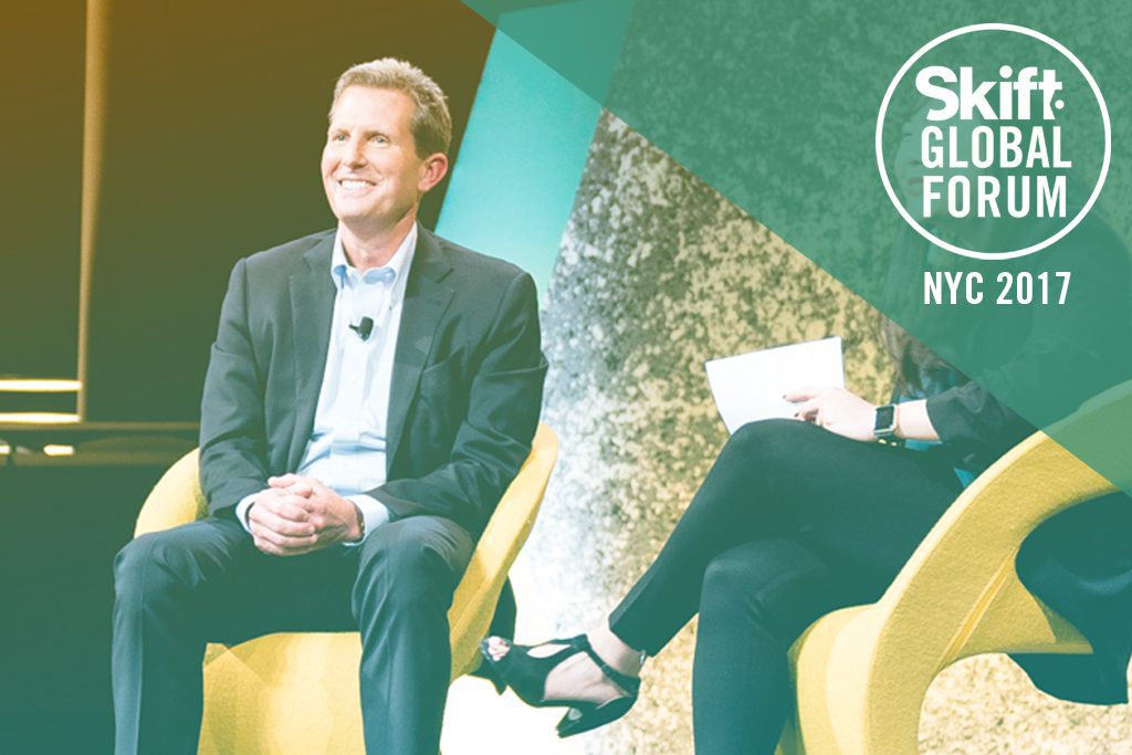 Wyndham Hotel Group president and CEO Geoff Ballotti at the Skift Global Forum 2017 in New York City in September.