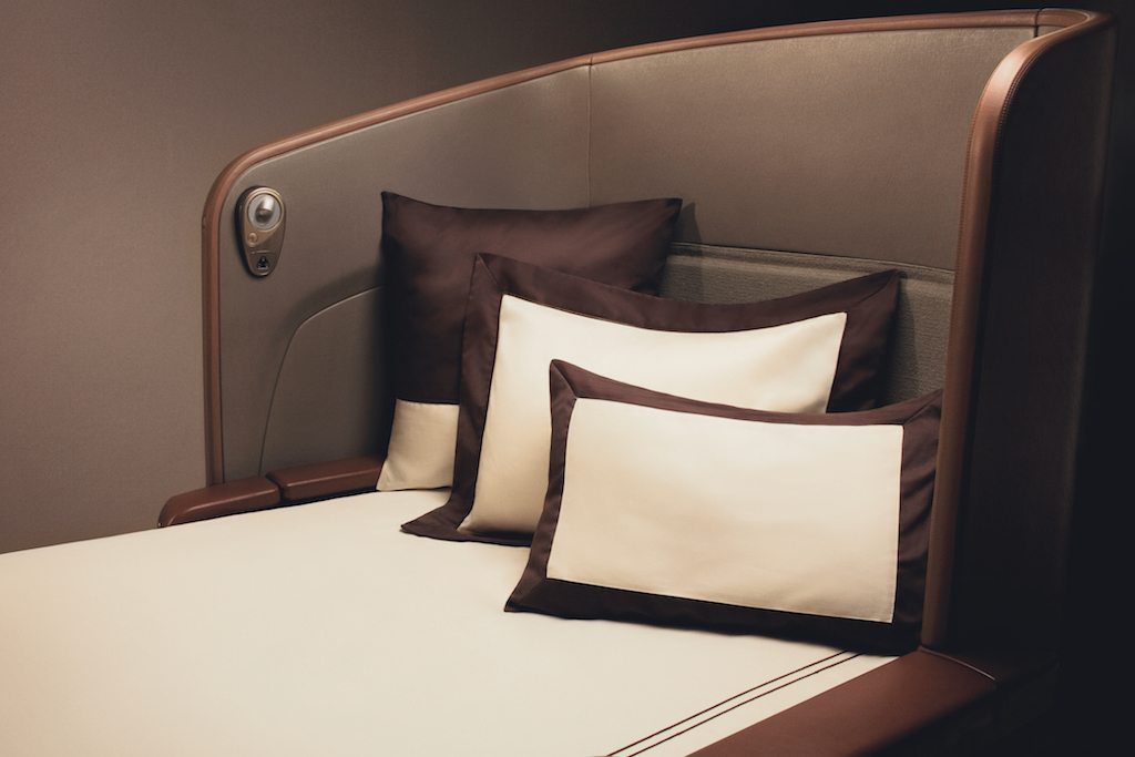 A Singapore Airlines first class seat is pictured. Business class has become a bigger focus for airlines, but first class still fills a need for some travelers.