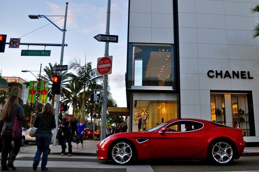 Beverly Hills, California is trying to revitalize its nighttime economy. Pictured are travelers shopping on Rodeo Drive.
