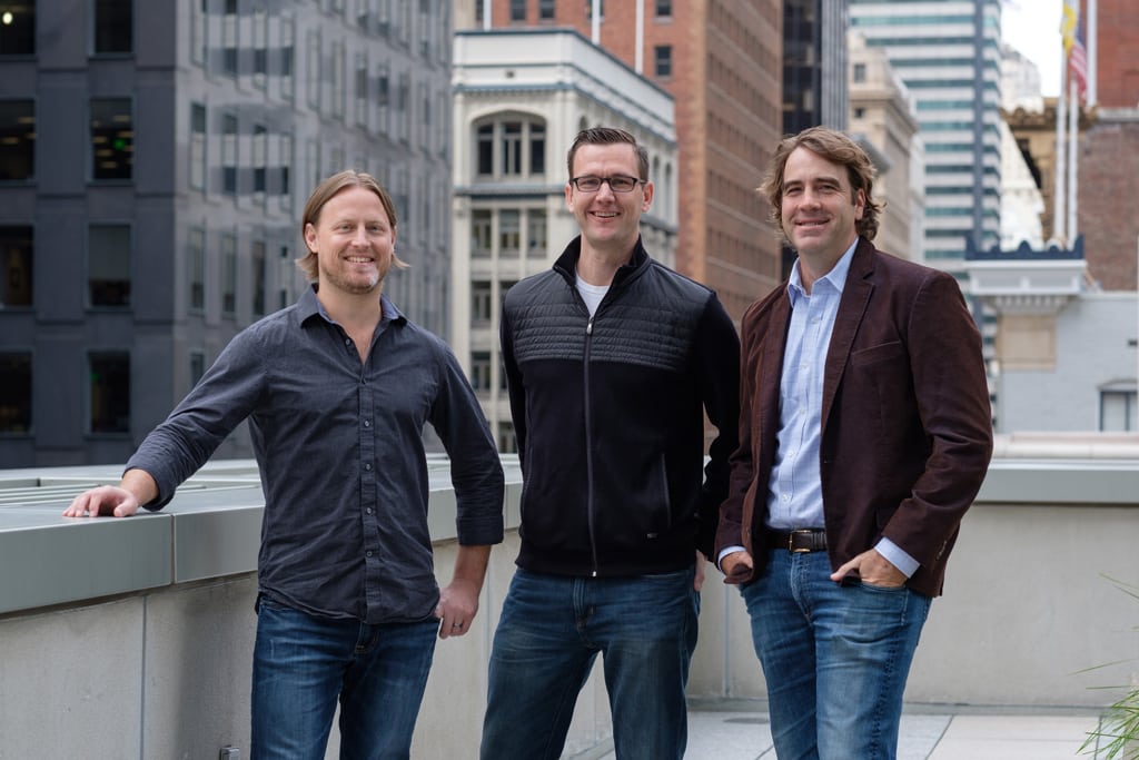 Left to right: MyVR cofounders Markus Nordvic, Mike Stachowiak, and Jonathan Murray. The startup is a vacation rental property management tech company that has raised $6.1 million.