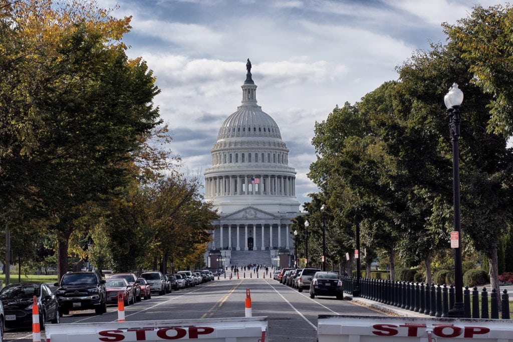 Washington, D.C. near Capitol Hill. The U.S. midterm elections gave Democrats control of the House of Representatives. 