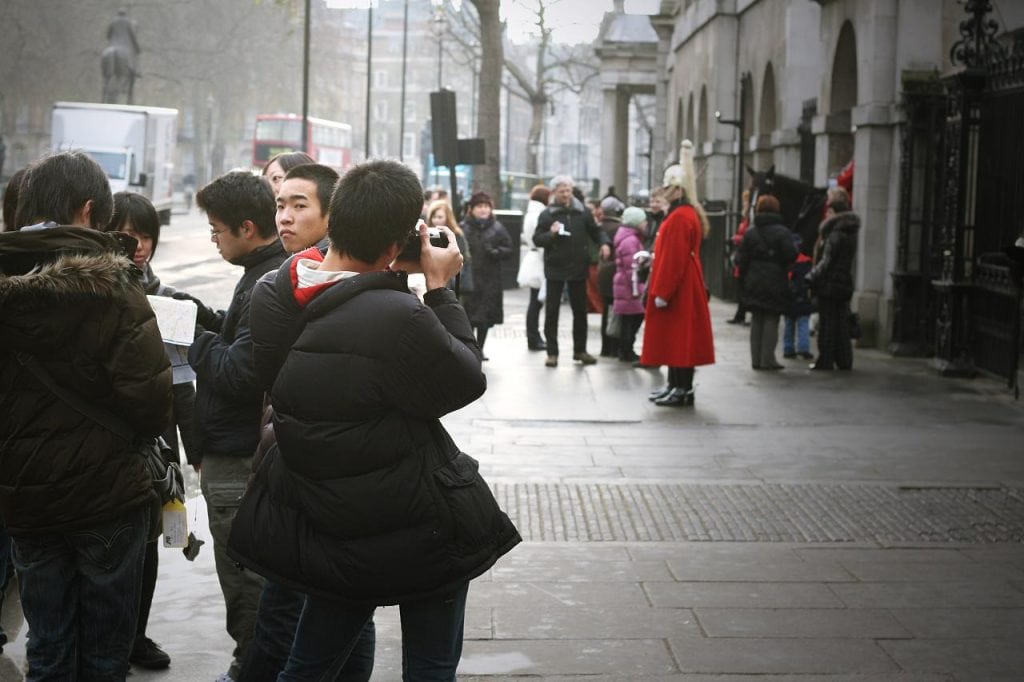 Tourists in London. The city is the third most popular in the world in terms of numbers of visitors. 