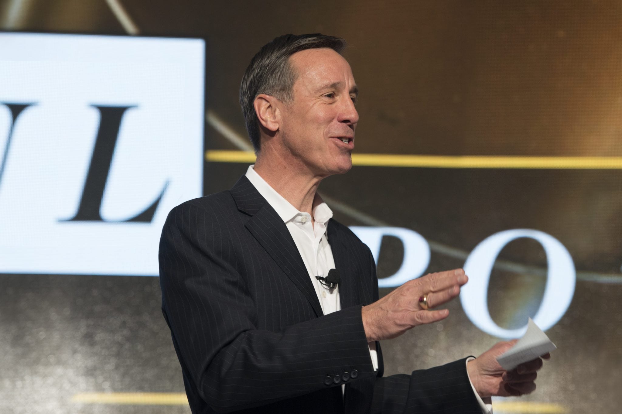 Marriott CEO Arne Sorenson and other Marriott executives presented the company's three-year growth plan in New York City on Monday. 