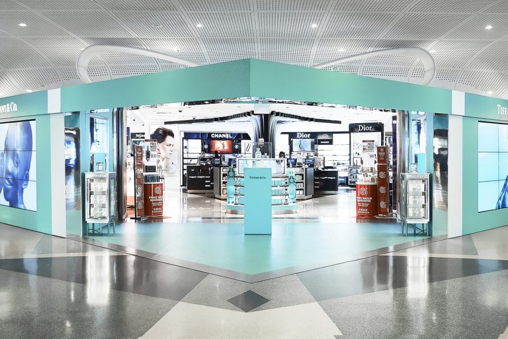 Tiffany & Co.’s signature blue box will greet passengers at John F. Kennedy International Airport Terminal 4 through Valentine's Day.