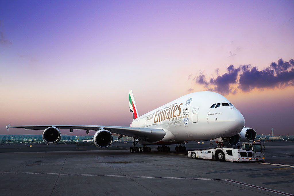 An Emirates A380 is shown here. The Your World Rewards partnership, announced last week, awards Marriott Rewards elite members bonus points when booking on Emirates. Emirates elites earn extra frequent flyer miles in the Skywards program when booking at a Marriott hotel.