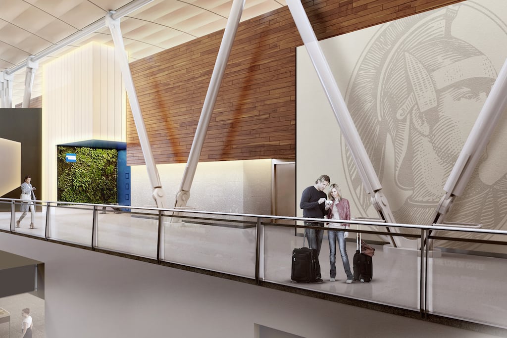 A rendering of the Centurion Lounge that American Express plans to build at New York JFK, opening in early 2019.