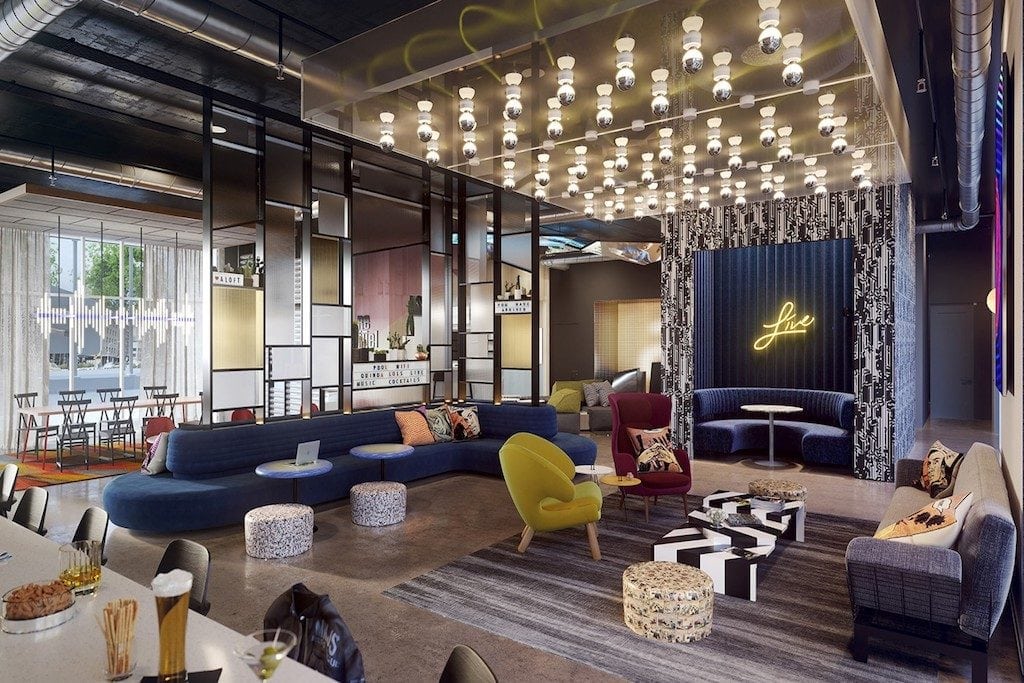 An XYZ lounge at an Aloft Hotel. Hotel brands and online travel agencies both remain focused on getting more respective direct bookings from consumers. 