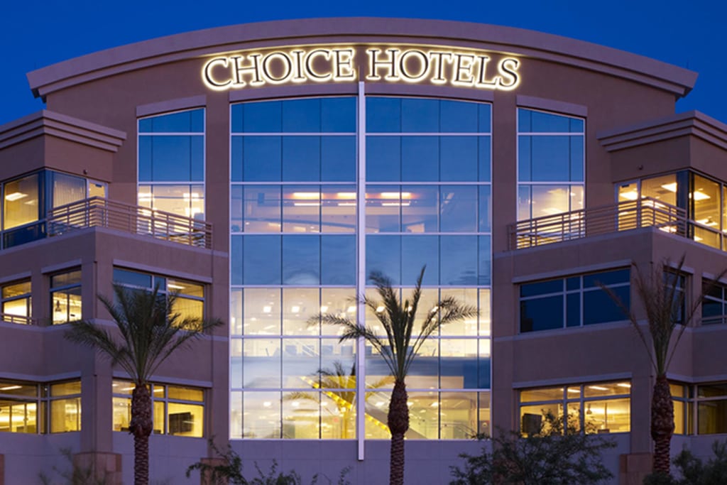 Shown here is the Choice Hotels western regional headquarters in Phoenix, Arizona. The company developed its new central reservations system in Phoenix for use by hotel owners and franchisees worldwide.