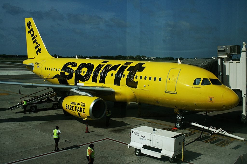 A Spirit Airlines plane at the Montego Bay airport on September 20, 2015. Spirit is responsible for many of the U.S. fare wars we've seen in recent years.