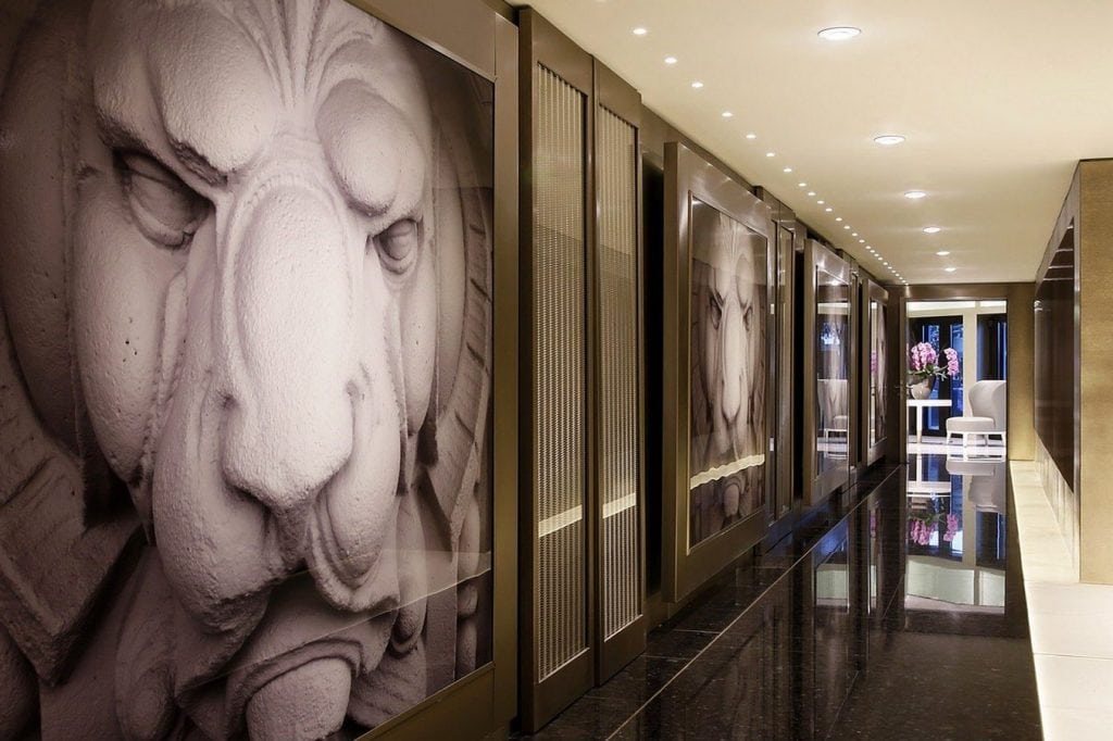 The entrance to the Katara Suite at the Excelsior Hotel Gallia. The hotel has a partnership with luxury automobile brand Maserati.