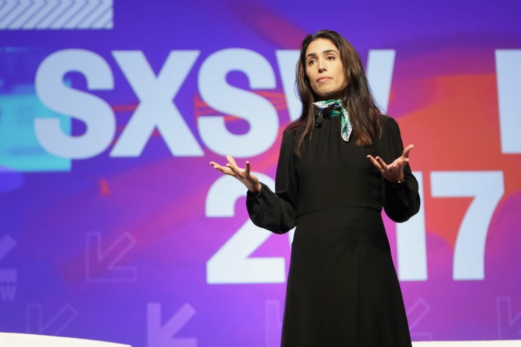 Director of research and development for Jigsaw Yasmin Green speaks onstage at the Interactive Keynote during 2017 SXSW Conference and Festivals at Austin Convention Center on March 14, 2017 in Austin, Texas.