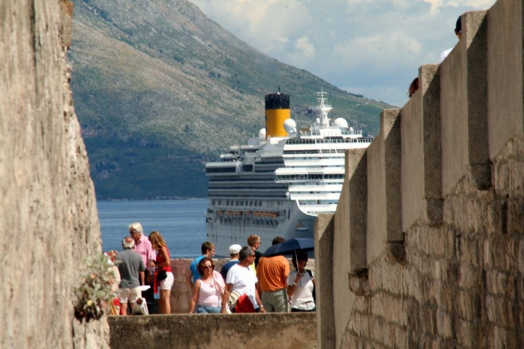 A cruise ship in Dubrovnik. The city is more popular with tourists thanks in part to Game of Thrones.