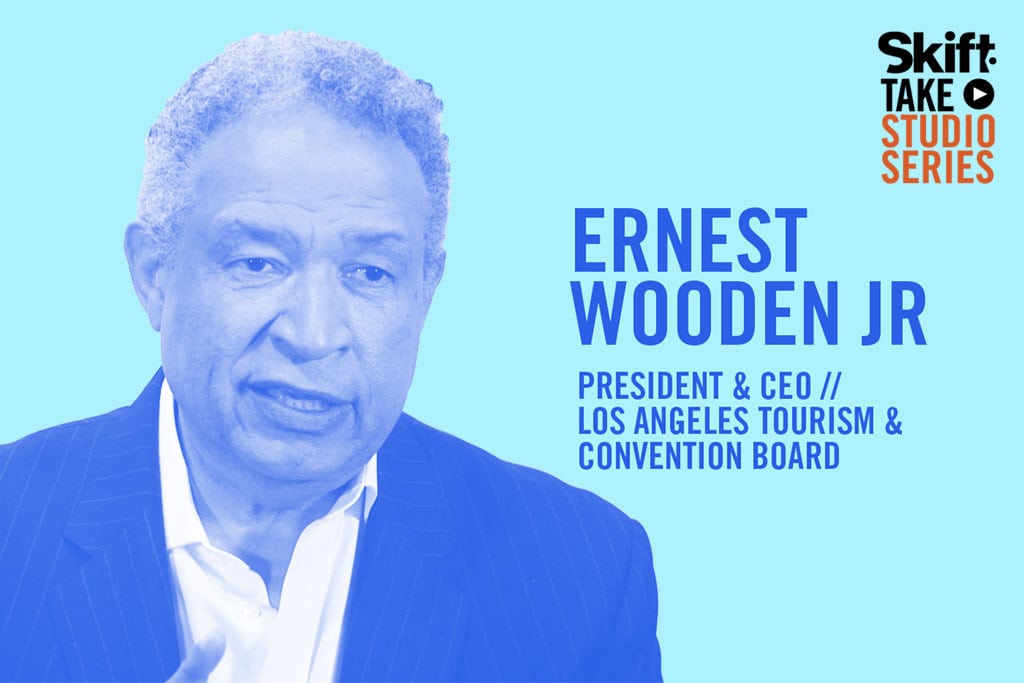 Ernest Wooden Jr., president and CEO of Discover Los Angeles, spoke in the Skift Take Studio.