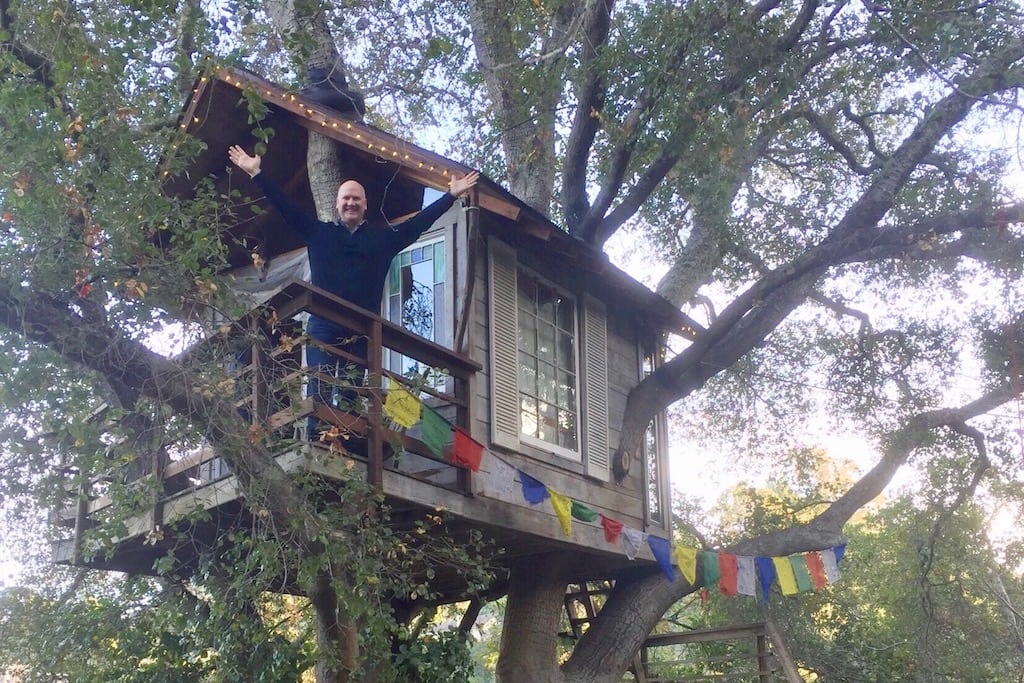 Airbnb has hired Amazon's Greg Greeley as its new president of its homes division. Pictured is Greeley staying in an Airbnb listing in San Francisco. 