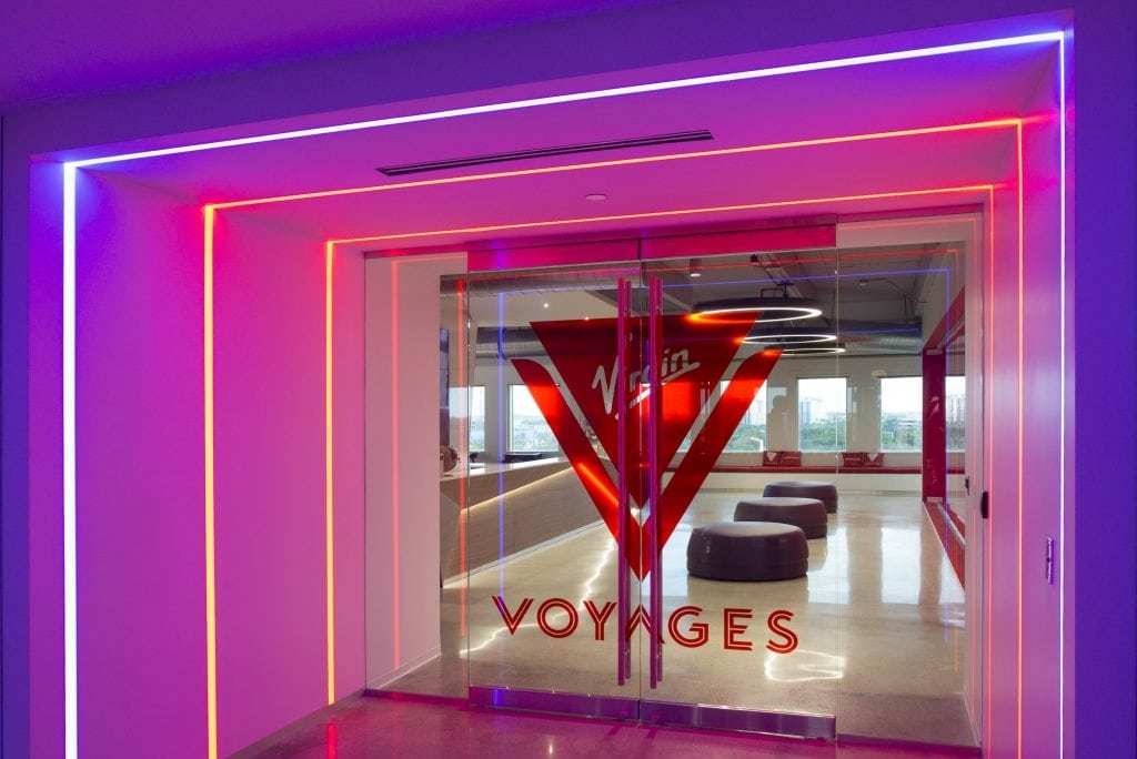 The new headquarters of Virgin Voyages in Plantation, Florida. The cruise line's first ship is due in 2020.