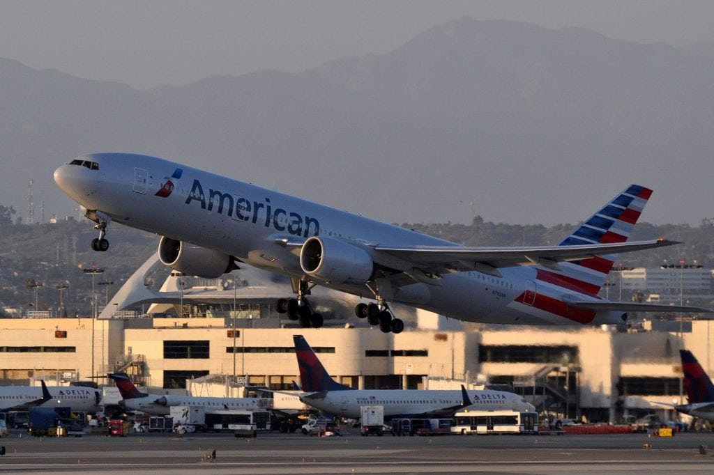 American Airlines is taking its basic economy product to transatlantic flights. In this photo, an American plane is pictured at Los Angeles International Airport.