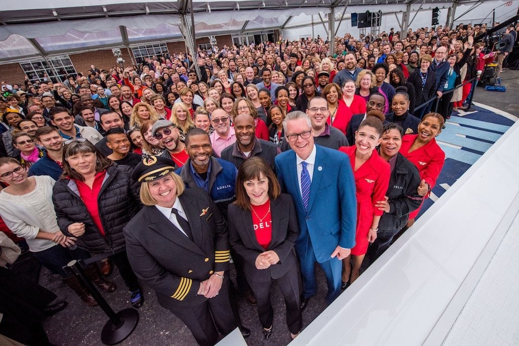 A promotional photo from Delta Air Lines feature CEO Ed Bastian. Delta posted strong earnings despite increased costs from labor issues and weather disruptions.