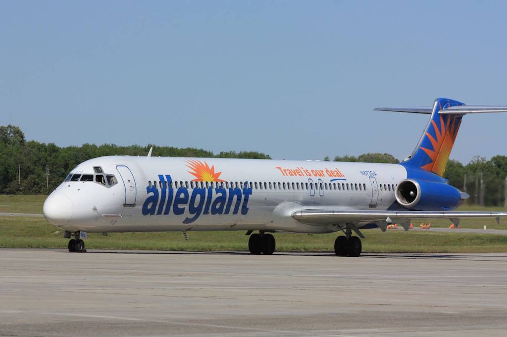 Allegiant Air executives said Wednesday they do not expect a long-term revenue hit from a recent 60 Minutes report. Pictured is one of the airline's MD80s.