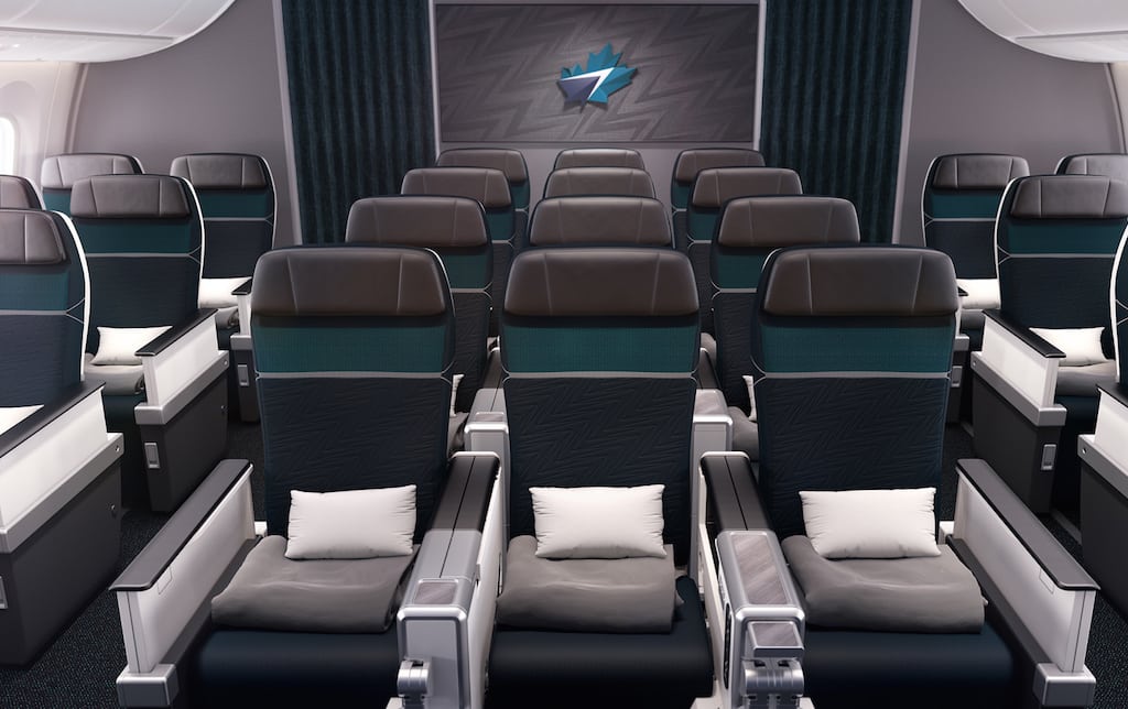 WestJet is not just as simple all-Boeing 737 airline anymore. Pictured is the premium economy section that will go on the Boeing 787.