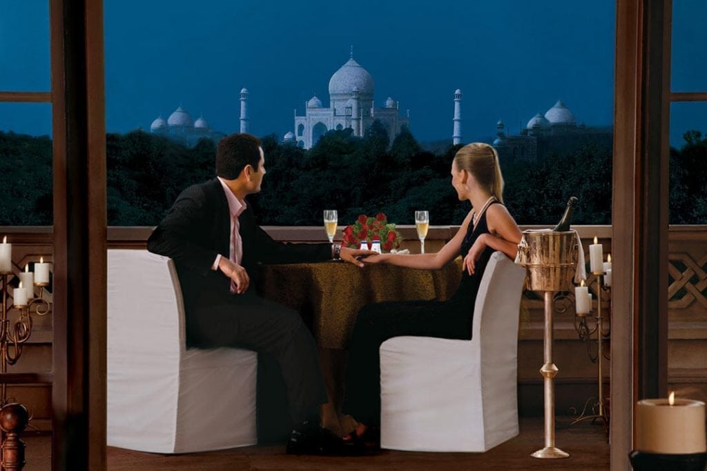 A view of The Oberoi Amarvilas in Agra, one of the many romantic vacation spots that are bookable via online travel agency MakeMyTrip. CEO Deep Kalra said he's optimistic that the number of Indians booking hotels online may double within the next several years.