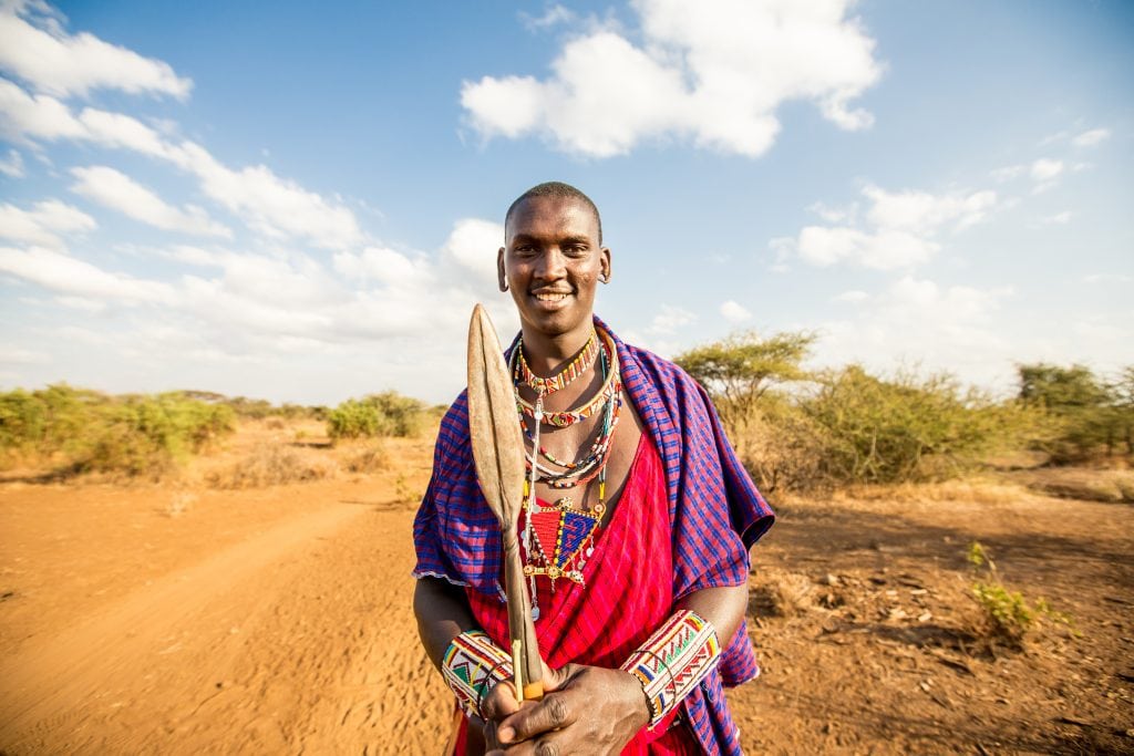 A local Maasai in Amboseli National Park in Kenya.