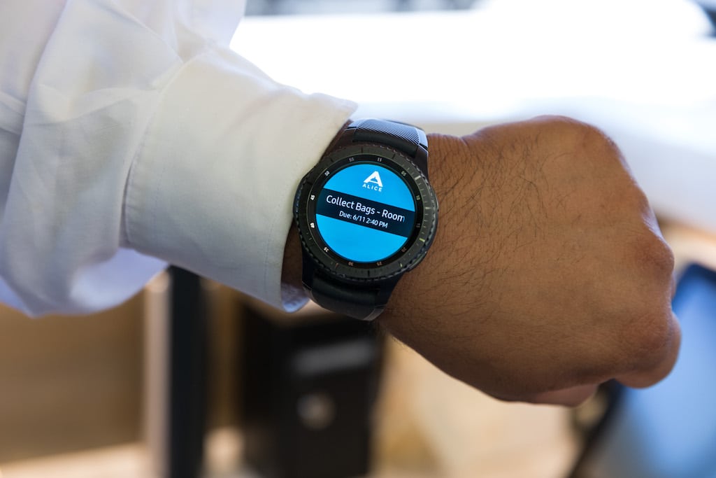 Samsung and ALICE have developed a smartwatch for the hospitality industry intended to make it easier for hotel staff to respond to guest requests. 
