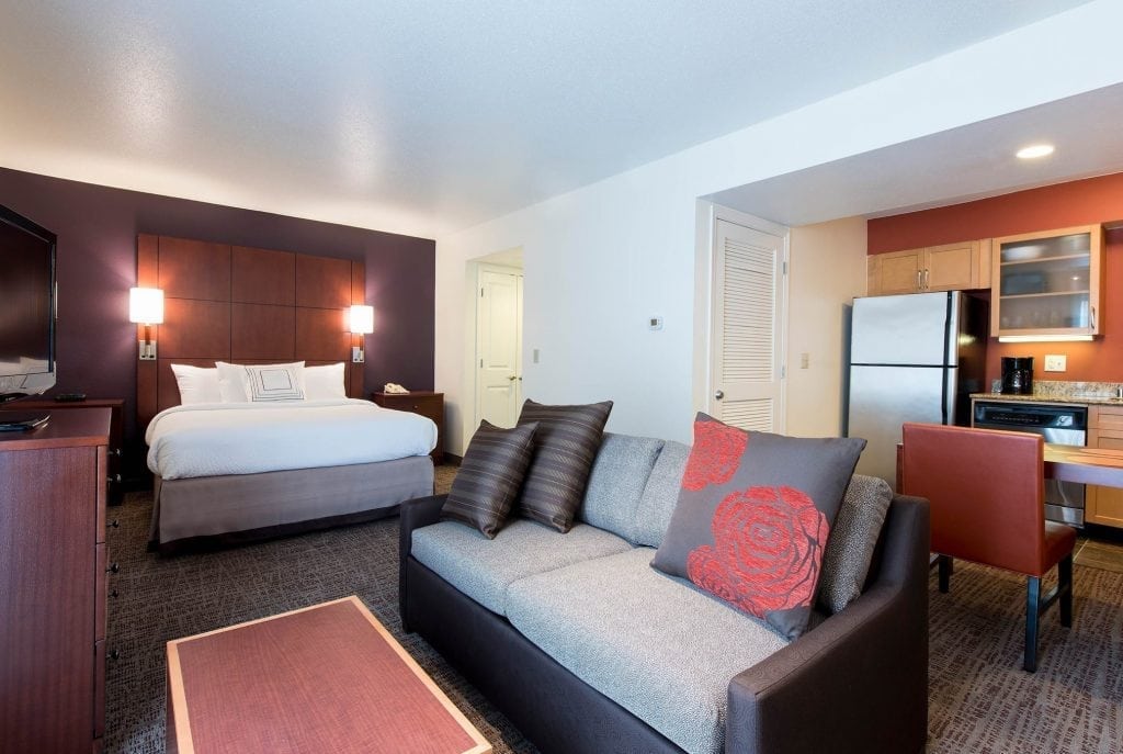 Pictured is a suite at the Sonesta ES Suites Chicago - Lombard in Highland Hills, Illinois. Vacation rental site HomeAway is now listing this hotel through HomeAway's relationship with the Expedia Affiliate Network.