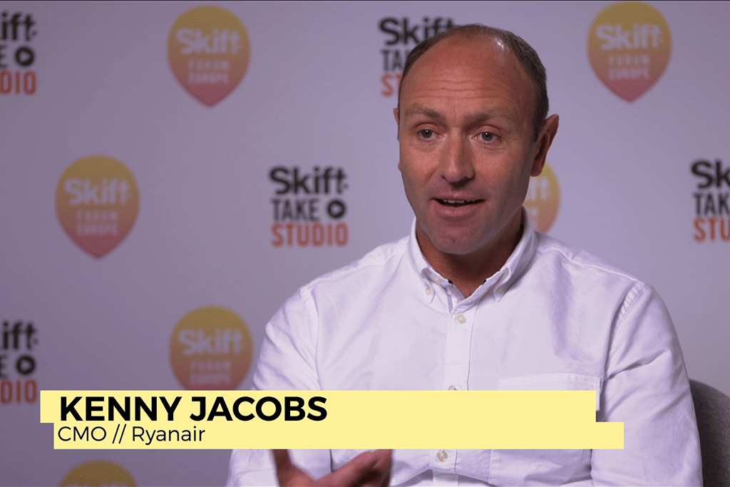 Ryanair CMO Kenny Jacobs spoke in the Skift Take Studio. 