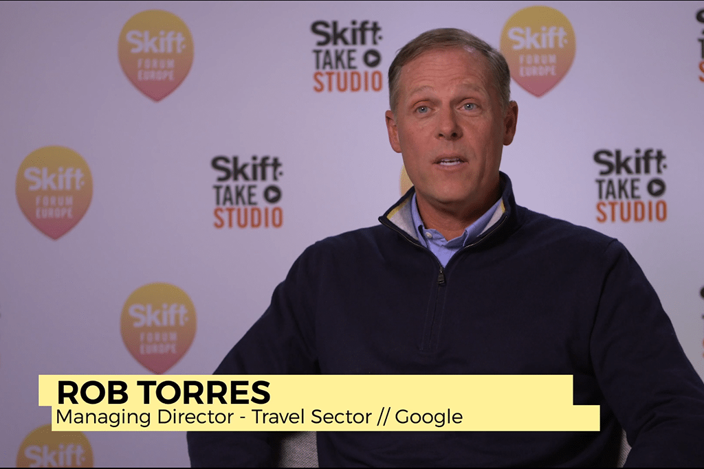 Google's Rob Torres spoke in the Skift Take Studio at Skift Forum Europe in Berlin.