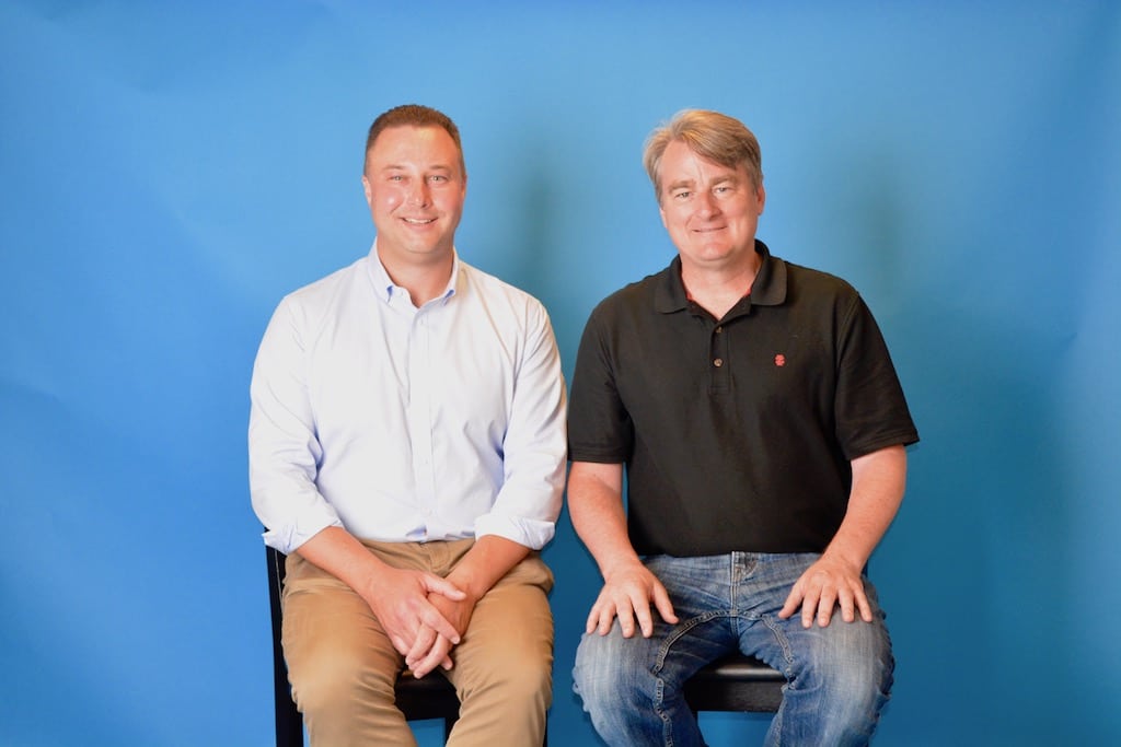 Lola CEO Mike Volpe, left, with Lola co-founder and now CTO Paul English. Lola is diving deeper into travel management, a far cry from its original goal of becoming a leisure travel booking innovator.