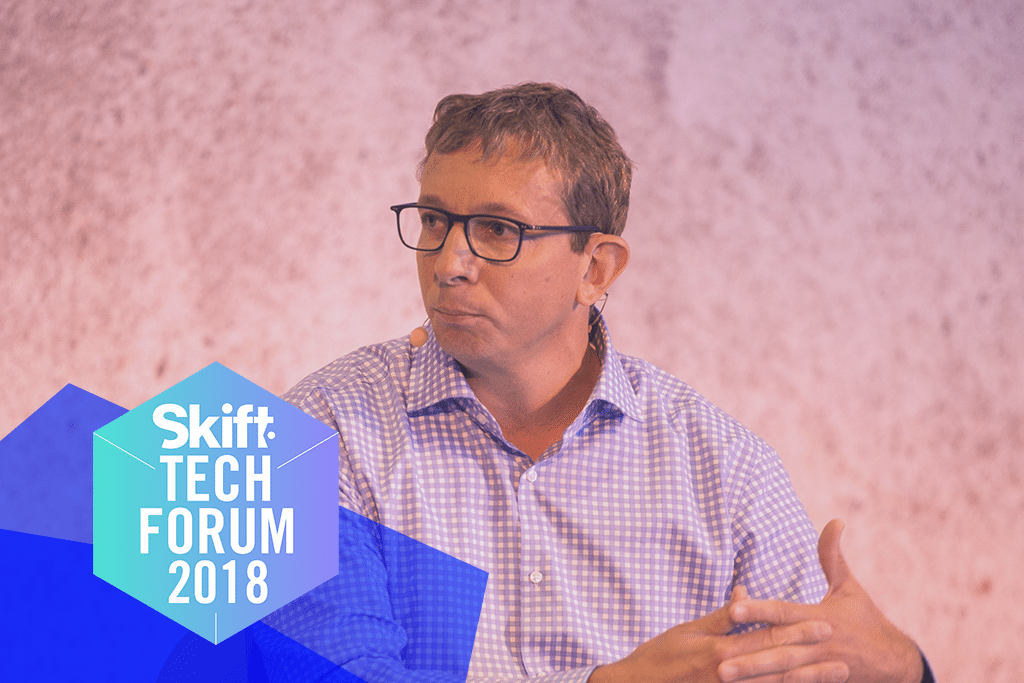 Hilton executive vice president and chief commercial officer Chris Silcock spoke at the inaugural Skift Tech Forum in Silicon Valley in June 2018.