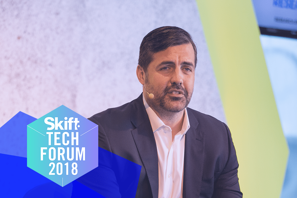 Lee McCabe, vice president of North America at Alibaba Group, speaking at Skift Tech Forum in June. 