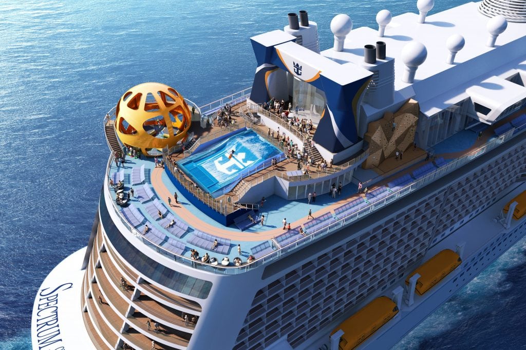Royal Caribbean International is seeing its business in China improve. Pictured is a rendering of Spectrum of the Seas, an upcoming ship that will sail from Shanghai starting in June 2019.