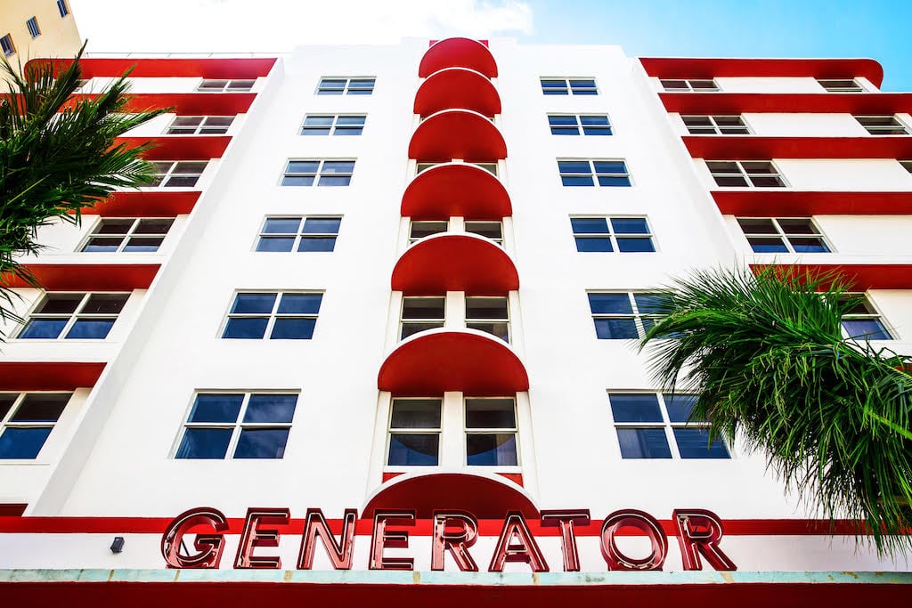 The exterior of Generator's newest property, the Generator Miami. 