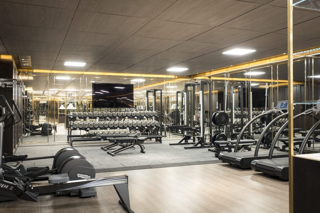 The gymnasium at the Lanesborough in London.