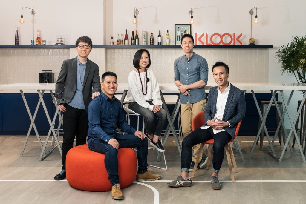 Shown here are the executive team members of Klook, a Hong Kong-based tours and activities booking agency, which has raised $200 million in funding in a historic round for the sector. (From left to right) David Liu, chief product officer; Bernie Xiong, chief technology officer and co-founder; Anita Ngai, chief revenue officer; Eric Gnock Fah, chief operating officer and co-founder; Ethan Lin, CEO and co-founder.