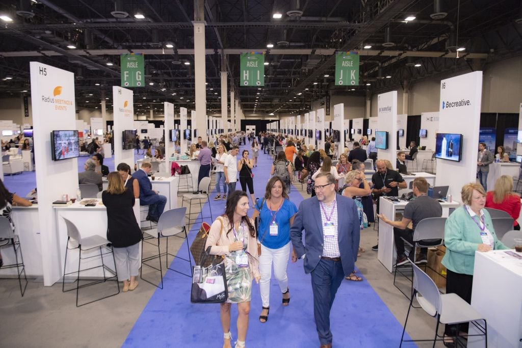 Attendees on the show floor at Cvent Connect 2018 in Las Vegas.