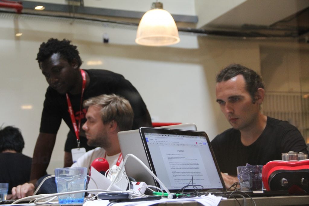 Shown here are developers, designers, and entrepreneurs competing in Sabre’s annual global hackathon. The travel technology giant has begun pilot testing New Distribution Capability (NDC) technical standards for travel distribution along with key industry partners.