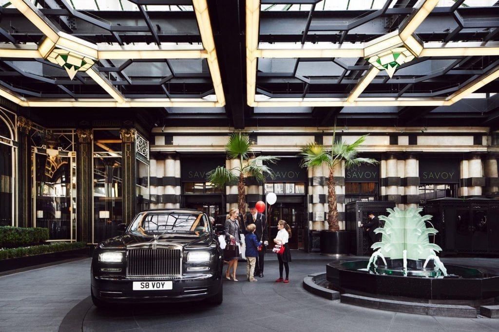 An image outside The Savoy Hotel in London. We spoke to several general managers to find out how the luxury hotel sector had changed.