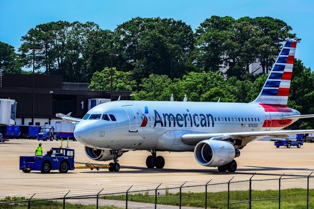 American Airlines at Norfolk International Airport on July 15, 2018. 