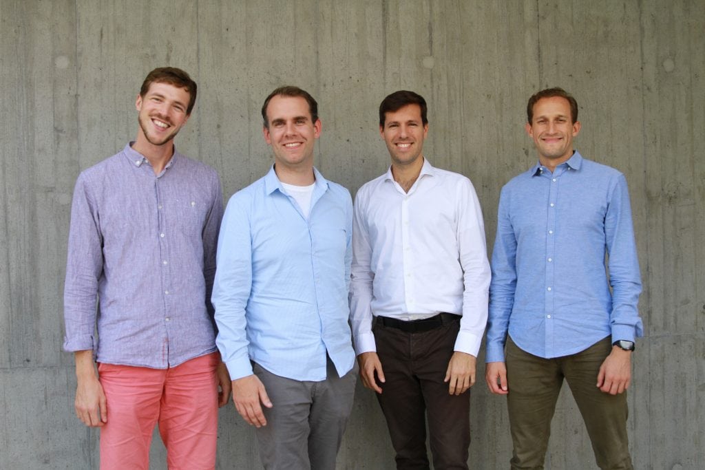 Beekeeper executives, shown here from left, are Flavio Pfaffhauser, CTO; Andreas Slotosch, VP, Growth;  Daniel Sztutwojner, Chief Customer Officer; and Cristian Grossman, CEO. The communications and operations startup based in Zurich and San Francisco has raised an additional $13 million for its Series A funding round.