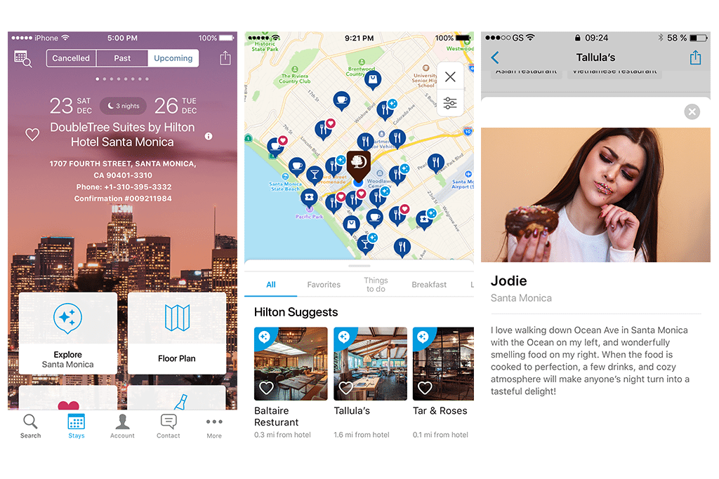 The new Hilton Explore feature available on the Hilton Honors app is meant to be a concierge service for loyalty members, powered by Foursquare.